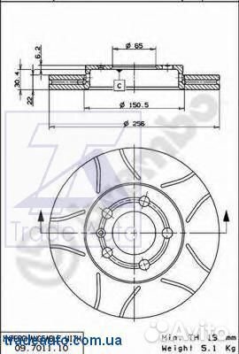 Brembo 09.7011.75 Диск тормозной VAG A2A3golf 5OCT