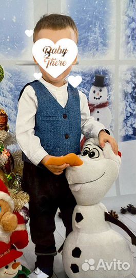 Нарядные рубашка и жилетка 86