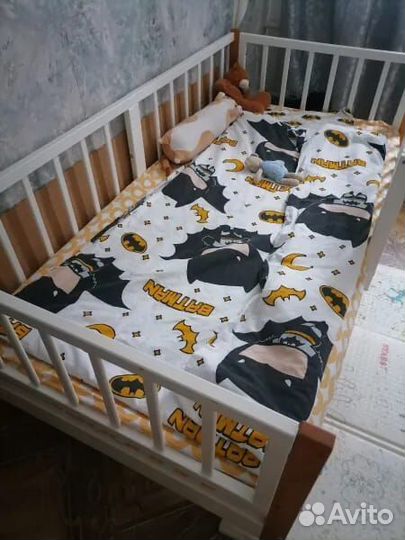 Кроватка Лисенок высокий борт берёза для малыша