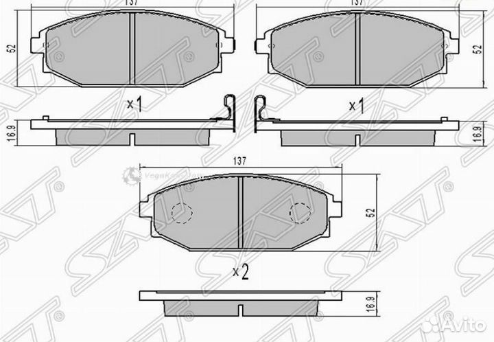 Колодки передние Hyundai Galloper Mitsubishi Pajero Kia Sorento ST58101M1A00
