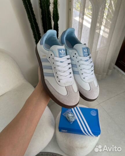 Кроссовки Adidas Samba OG 'White Halo Blue Gum'