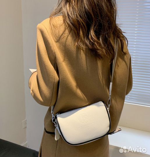 Сумка женская натуральная кожа белая