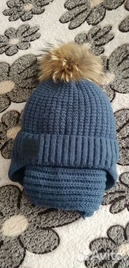 Комплект шапка и шарф для мальчика зима