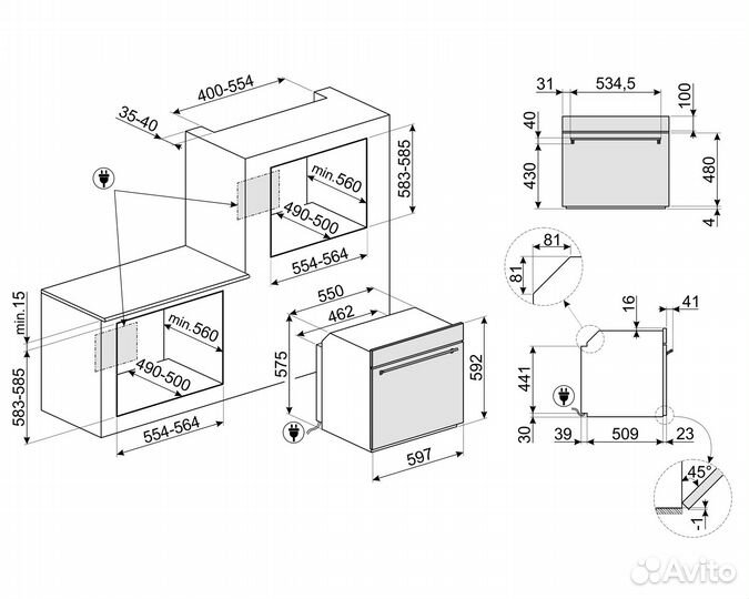 Духовой шкаф smeg SF6381X