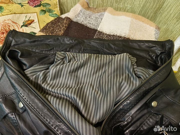 Кожаная куртка мужская 48 50 бу