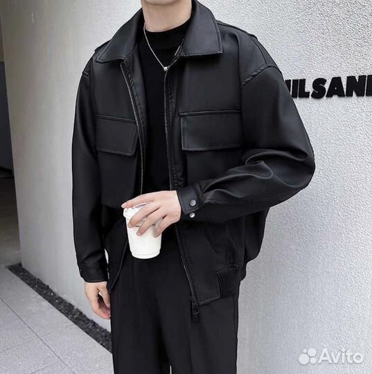 Бомбер кожаный type balenciaga