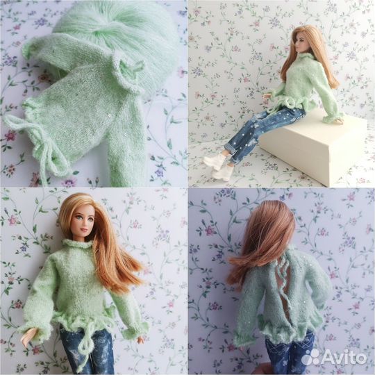 Вязаные кофточки для Барби и куколок подобного раз