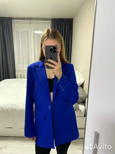 Пиджак женский синий 42