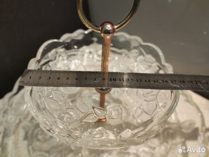 Большая фруктовница этажерка Розы стекло металл