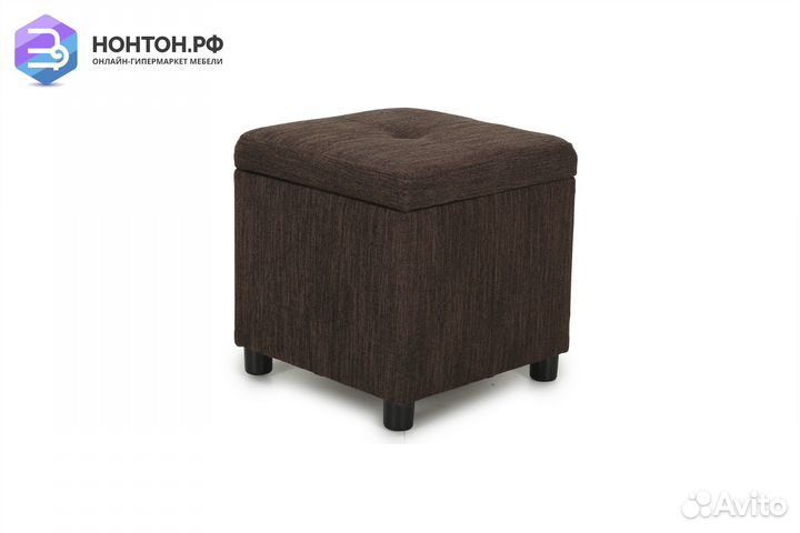 Пуф Квин рогожка коричневая