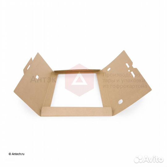 Картонная папка с окном 400*500*6 мгк Т24E бурый