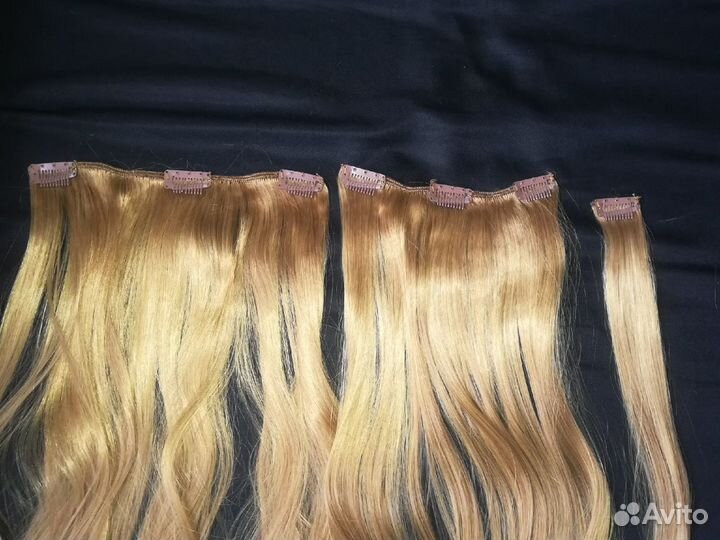 Накладные пряди для волос на заколках 50 см