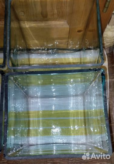 Квадратные ёмкости из цельного толстого стекла