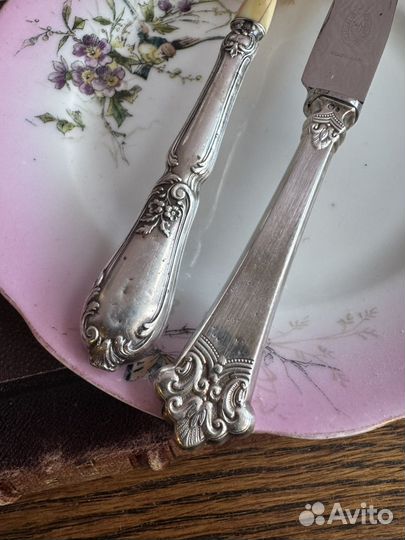 Нож и ложка серебро