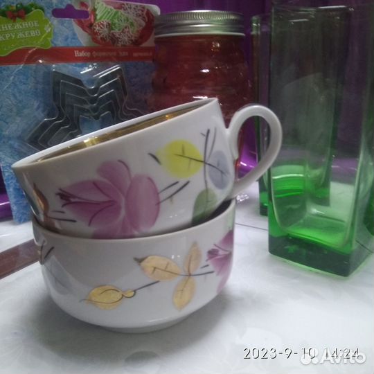 Набор чайник чашка стаканы по 200