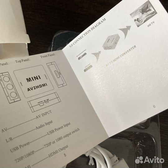 Конвертер переходник mini AV (тюльпаны) в hdmi