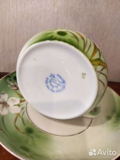 Чайная пара Ф ка им газеты Правда Дулево Клеймо 19