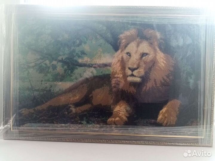 Лев алмазная мозаика