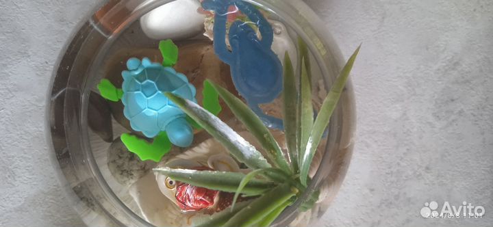 Аквариум круглый с подсветкой 10-15 лит
