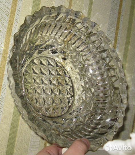 Большая салатница / фруктовница стекло винтаж СССР