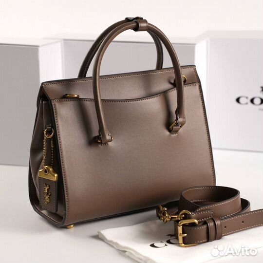 Сумка coach broome 2 цвета натуральная пресс кожа