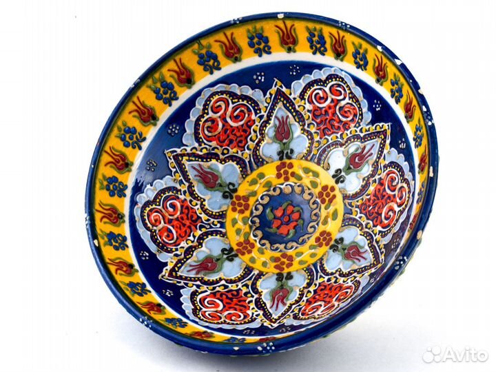 Турецкая тарелка пиала точечная роспись орнамент