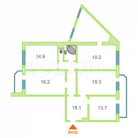 4-к. квартира, 110,3 м², 6/10 эт.