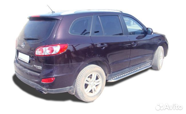 Hyundai Santa Fe 2010 Пороги с накладным листом