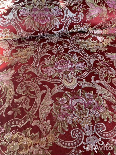 Ткань для штор красная жаккард метражом