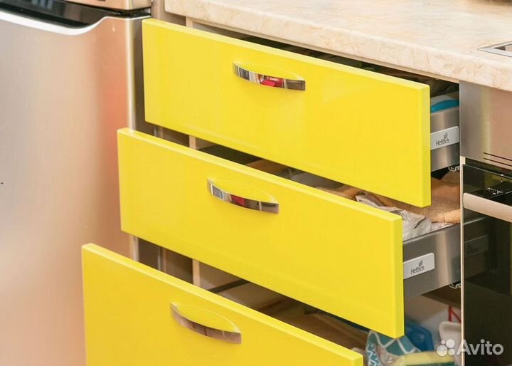 Кухня Жёлтая напрямую от фабрики на заказ