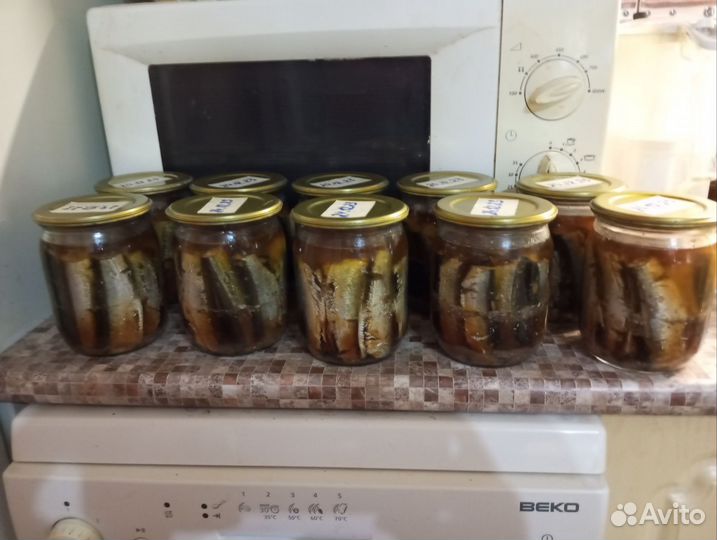 Шпроты домашние из копчёной салаки