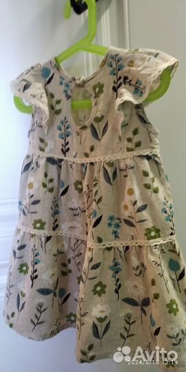 Летнее платье для девочки изо льна 110