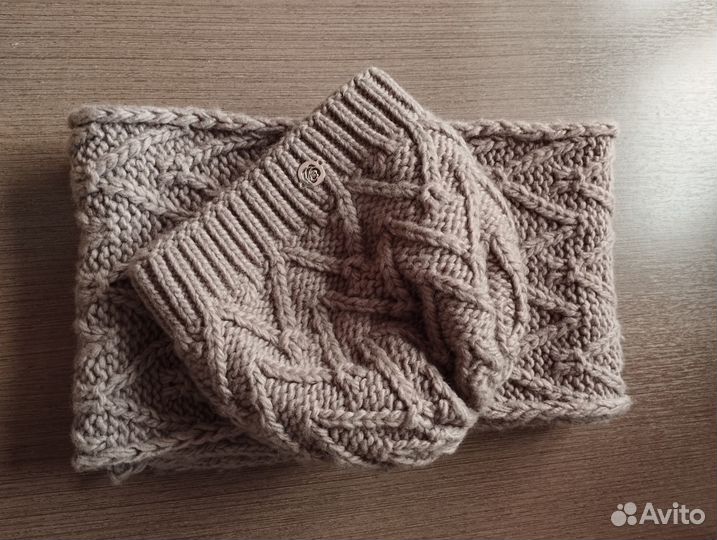 Набор шапка и шарф зимний, демисезоный