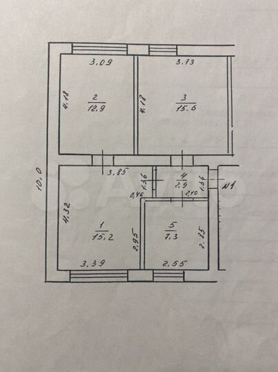 3-к. квартира, 53,6 м², 1/2 эт.