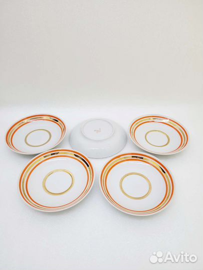 Блюдца большие фарфор СССР 5 шт.(#779)