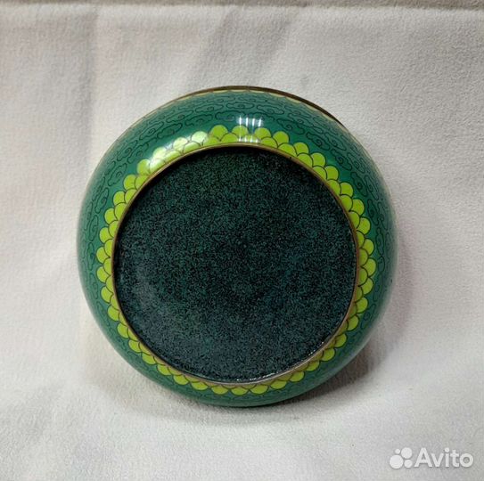 Шкатулка, клуазоне, перегородчатая эмаль, латунь