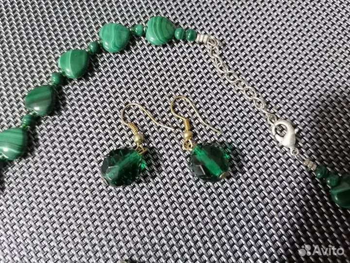 Малахитовые бусы (набор)