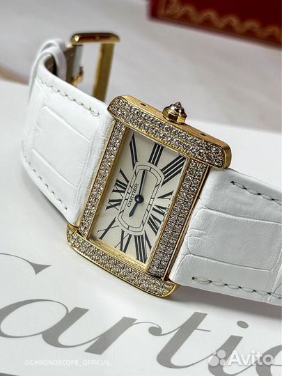 Золотые наручные часы Cartier Tank Divan