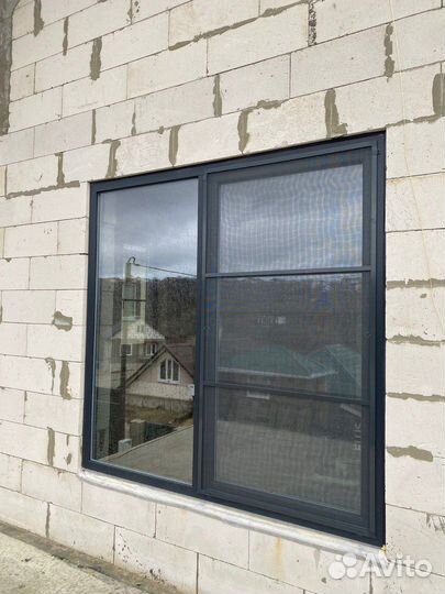 Пластиковое окно графит