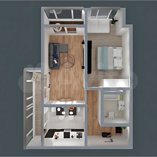 2-к. квартира, 61,4 м², 2/10 эт.