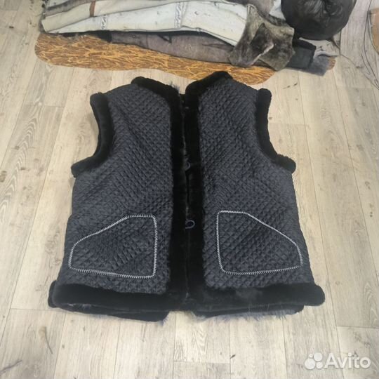 Меховой#жилет#натуральный односторонний