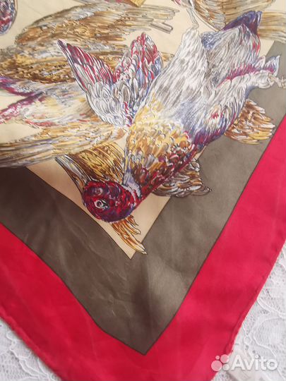 Винтажный шёлковый натуральный платок Утки