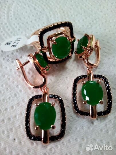 Комплект кольцо и серьги