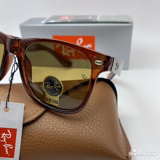Очки ray ban wayfarer 2140 коричневые стекло