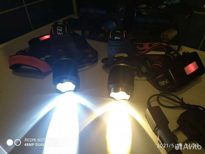 Фонарь на лобный аккумуляторной новый