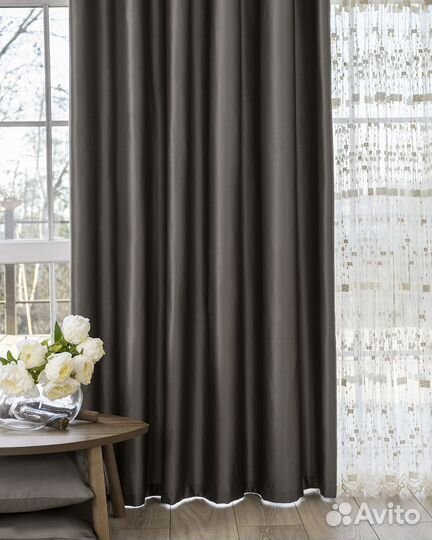 Портьеры сатен Адора Мускат шторы