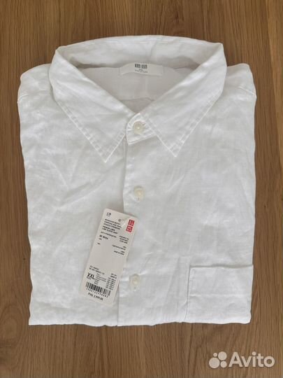 Мужская льняная рубашка uniqlo