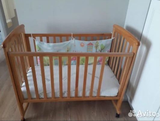 Детская кровать для новорожденных с матрасом б/у