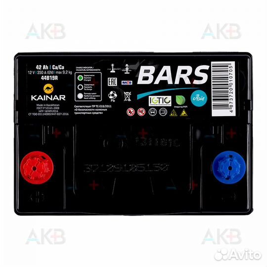 Аккумулятор автомобильный bars Asia 6ст-42 VL апз
