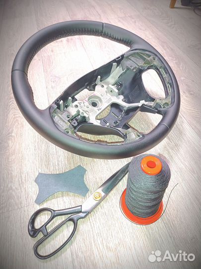 Руль hyundai ix35 перетянутый в новый материал